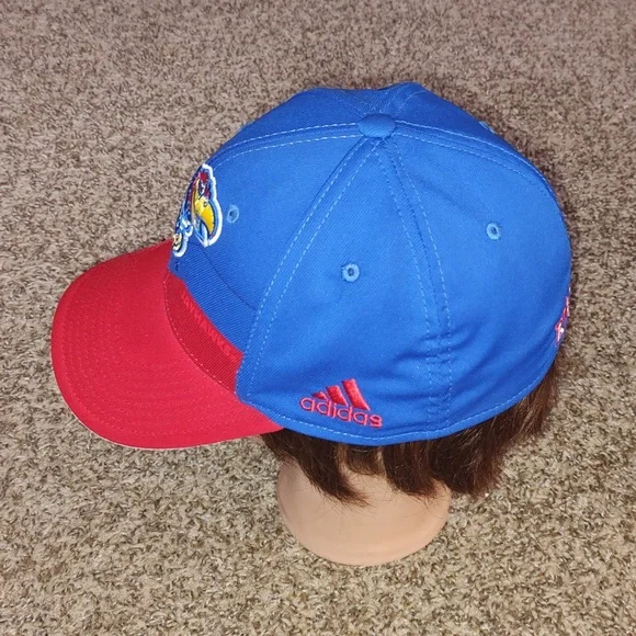 NCAA Adidas Kansas Jayhawks M730Z Flex Fit Hat Cap Blue Large - XL